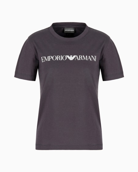 Armani Camiseta de punto orgánico con estampado de logotipo ASV