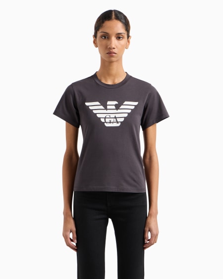 Armani Camiseta De Punto Orgánico Con Estampado De Logotipo ASV