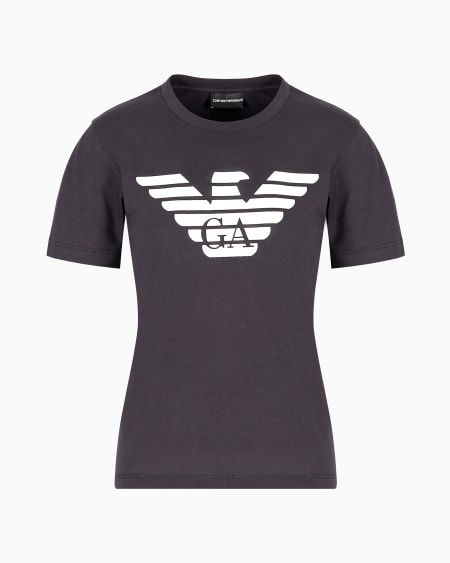 Armani Camiseta de punto orgánico con estampado de logotipo ASV
