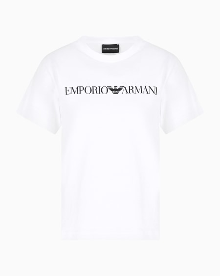 Armani Camiseta de punto orgánico con estampado de logotipo ASV