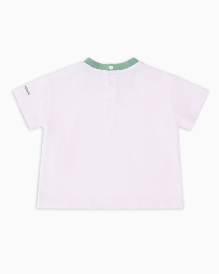 Armani Camiseta De Punto Orgánico Con Estampado Manga Bear Crew ASV