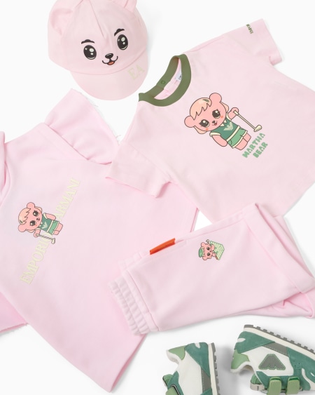 Armani Camiseta De Punto Orgánico Con Estampado Manga Bear Crew ASV