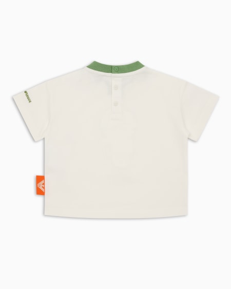 Armani Camiseta De Punto Orgánico Con Estampado Manga Bear Crew ASV