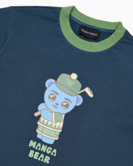 Armani Camiseta De Punto Orgánico Con Estampado Manga Bear Crew ASV