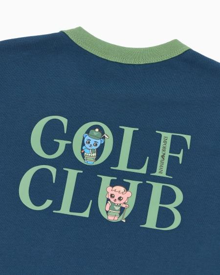 Armani Camiseta De Punto Orgánico Con Maxiestampado En La Espalda Manga Bear Crew ASV