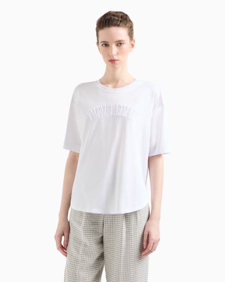 Armani Camiseta De Punto Supima Con Logotipo Bordado Icon