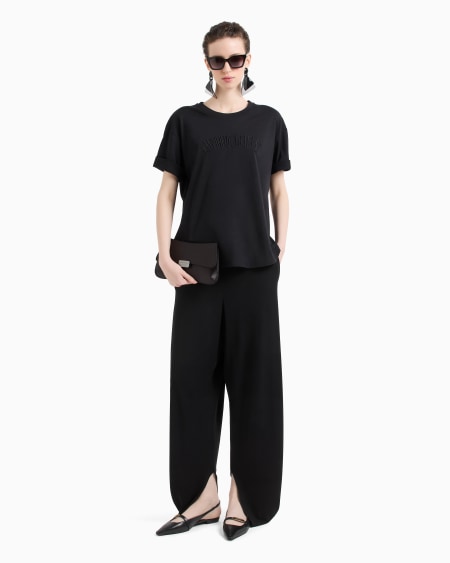 Armani Camiseta De Punto Supima Con Logotipo Bordado Icon