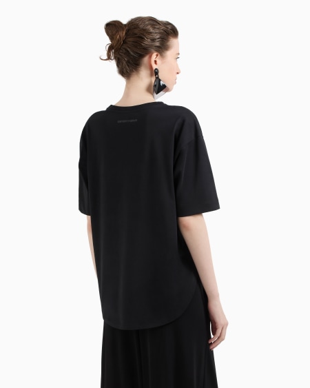 Armani Camiseta De Punto Supima Con Logotipo Bordado Icon