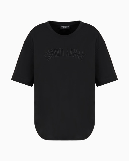 Armani Camiseta de punto supima con logotipo bordado Icon