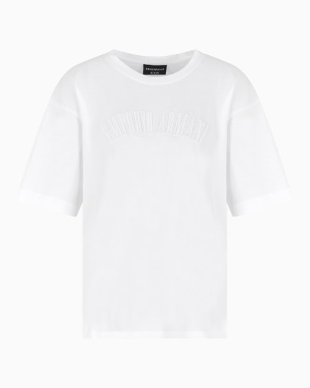 Armani Camiseta de punto supima con logotipo bordado Icon