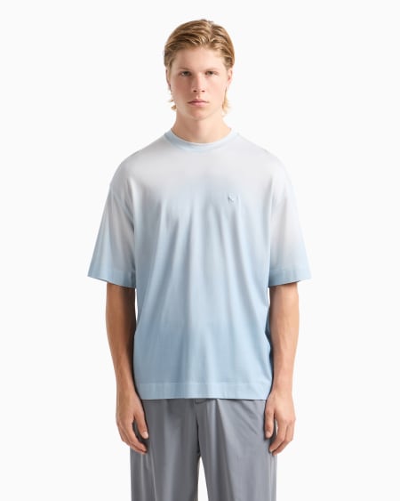 Armani Camiseta Degradada De Corte Ancho En Punto De Mezcla De Lyocell ASV