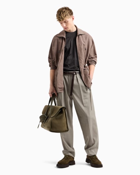 Armani Camiseta En Punto De Mezcla De Lyocell Con Bordado Integral De Microáguilas ASV