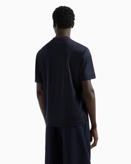 Armani Camiseta En Punto De Mezcla De Lyocell Con Bordado Emporio Armani ASV