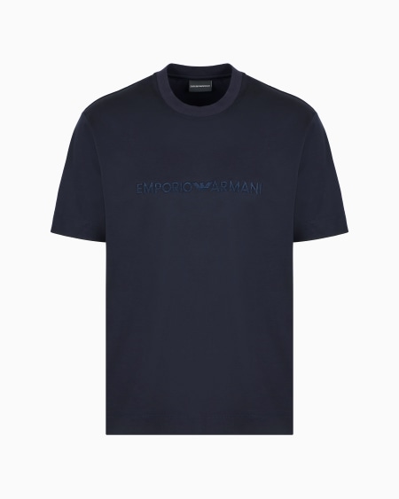 Armani Camiseta en punto de mezcla de lyocell con bordado Emporio Armani ASV
