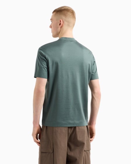 Armani Camiseta En Punto De Mezcla De Lyocell Con Bordado Emporio Armani ASV