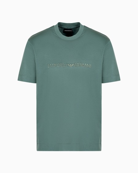 Armani Camiseta en punto de mezcla de lyocell con bordado Emporio Armani ASV