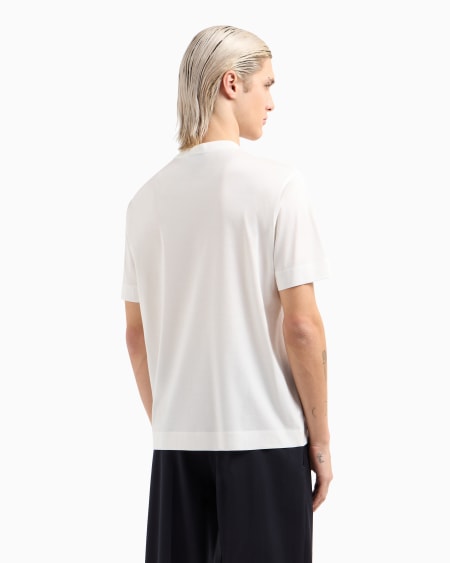 Armani Camiseta En Punto De Mezcla De Lyocell Con Estampado Y Bordado Floral ASV
