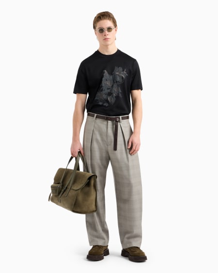 Armani Camiseta En Punto De Mezcla De Lyocell Con Estampado Y Bordado Floral ASV