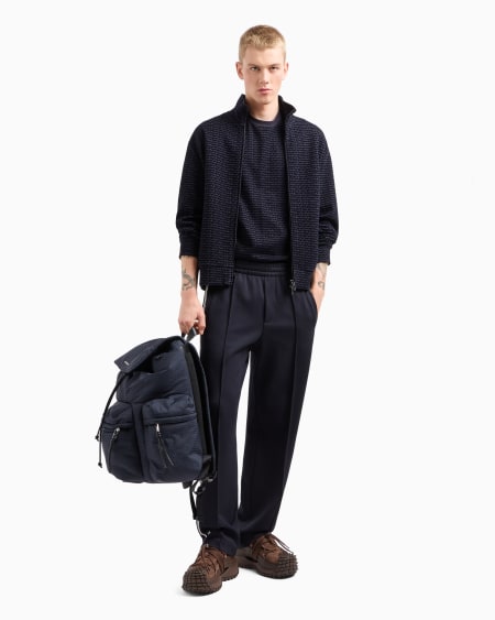 Armani Camiseta En Punto De Mezcla De Lyocell Con Inscripción Flocada Integral ASV