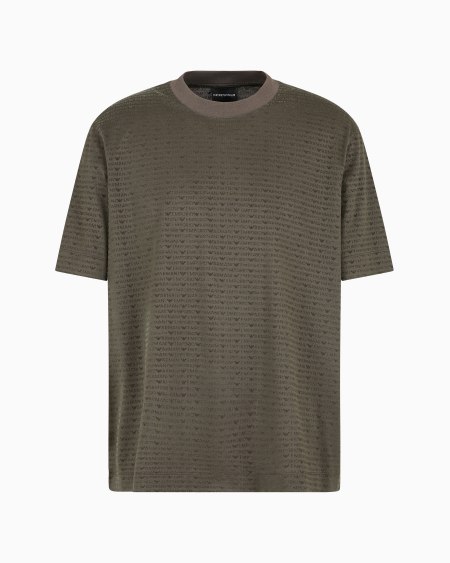 Armani Camiseta en punto de mezcla de lyocell con inscripción flocada integral