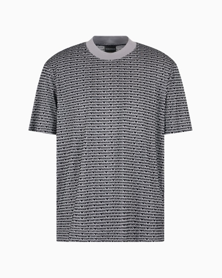 Armani Camiseta en punto de mezcla de lyocell con inscripción flocada integral