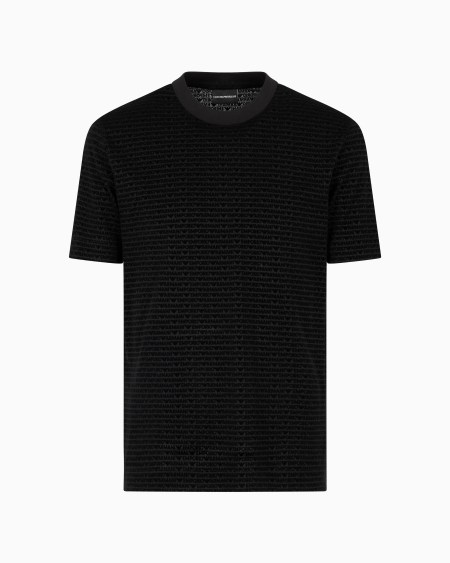 Armani Camiseta en punto de mezcla de lyocell con inscripción flocada integral ASV