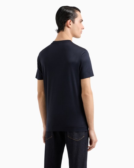 Armani Camiseta En Punto De Mezcla De Lyocell Con Logotipo EA Bordado En Relieve