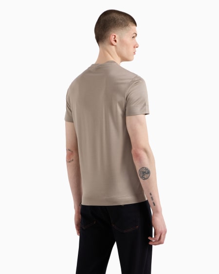 Armani Camiseta En Punto De Mezcla De Lyocell Con Logotipo EA Bordado En Relieve