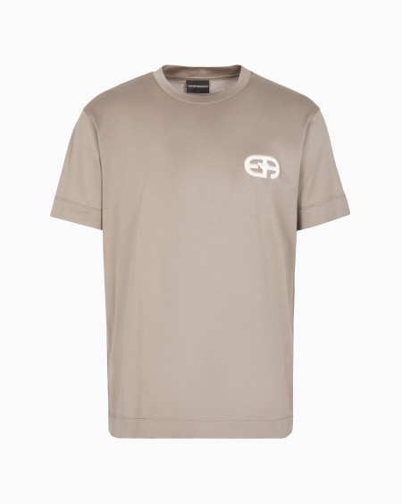 Armani Camiseta en punto de mezcla de lyocell con logotipo EA bordado en relieve