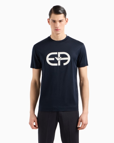 Armani Camiseta En Punto De Mezcla De Lyocell Con Maxilogotipo EA