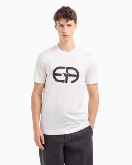 Armani Camiseta En Punto De Mezcla De Lyocell Con Maxilogotipo EA