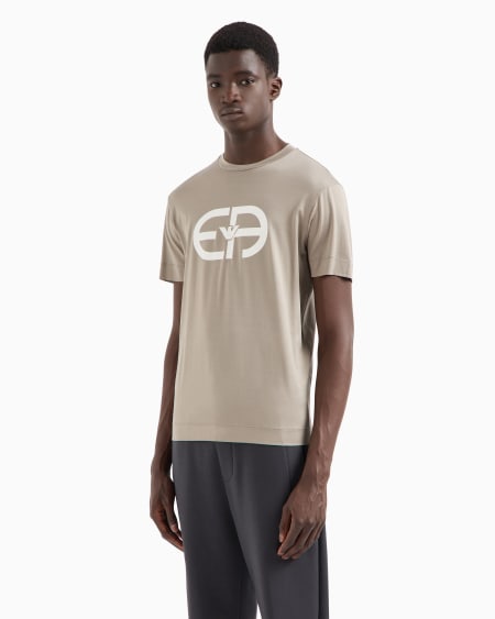 Armani Camiseta En Punto De Mezcla De Lyocell Con Maxilogotipo EA