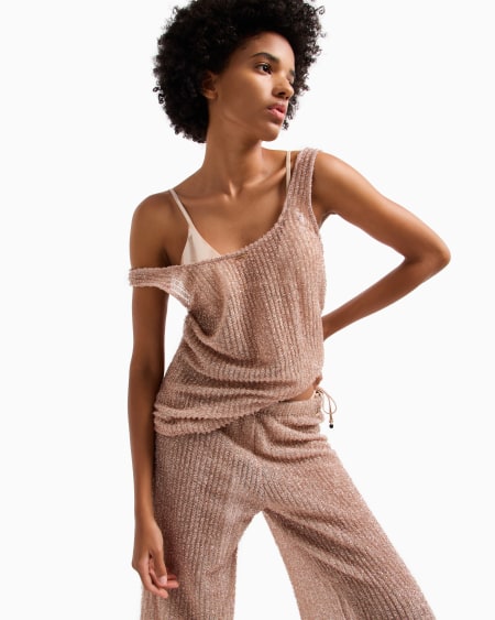 Armani Camiseta Sin Mangas Playera De Lúrex Jaspeado