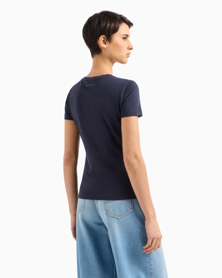 Armani Camiseta Slim Fit De Punto Elástico Con Maximotivo De águila