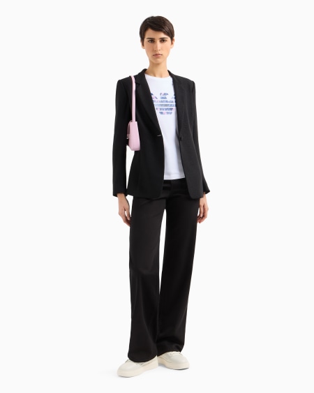 Armani Camiseta Slim Fit De Punto Elástico Con Maximotivo De águila