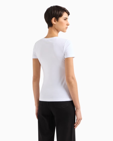 Armani Camiseta Slim Fit De Punto Elástico Con Maximotivo De águila