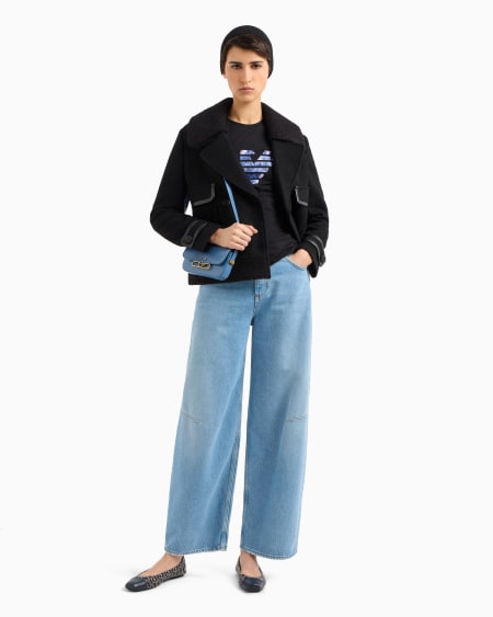 Armani Camiseta Slim Fit De Punto Elástico Con Maximotivo De águila