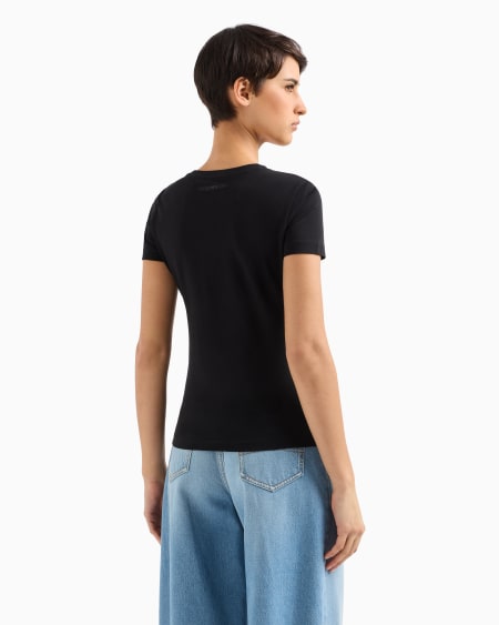 Armani Camiseta Slim Fit De Punto Elástico Con Maximotivo De águila