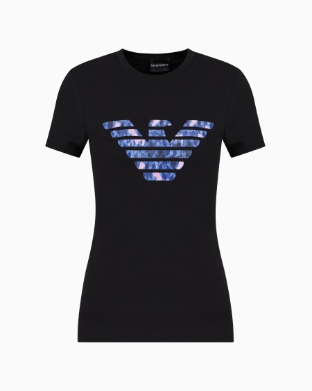 Armani Camiseta slim fit de punto elástico con maximotivo de águila