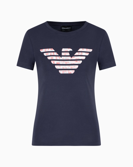 Armani Camiseta slim fit de punto elástico con maximotivo de águila
