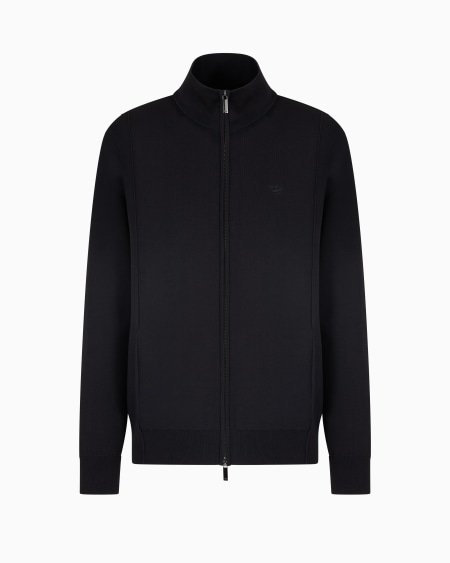 Armani Cárdigan con cremallera completa de punto liso