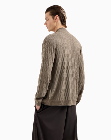 Armani Cárdigan Con Cremallera Completa En Punto Adamascado De Mezcla De Lyocell ASV