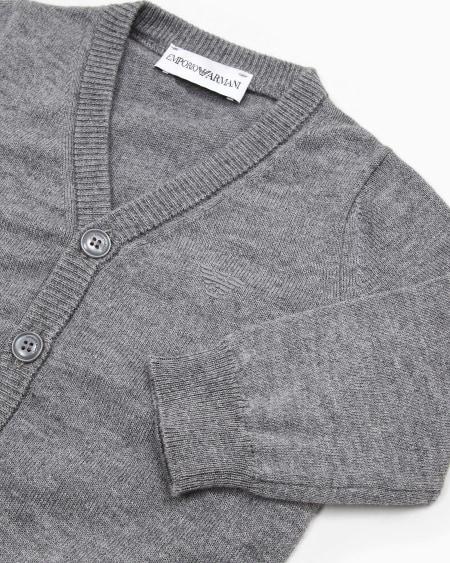 Armani Cárdigan Con Escote De Pico En Mezcla De Lana