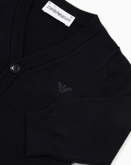 Armani Cárdigan Con Escote De Pico En Mezcla De Lana