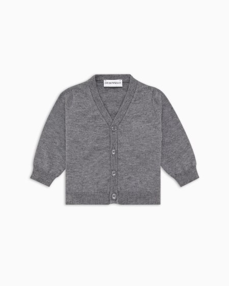 Armani Cárdigan con escote de pico en mezcla de lana
