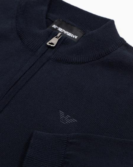 Armani Cárdigan De Cremallera Completa De Punto Maíz De Algodón