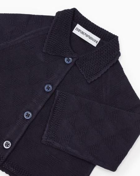 Armani Cárdigan De Punto Jacquard Con Motivo Integral De águila