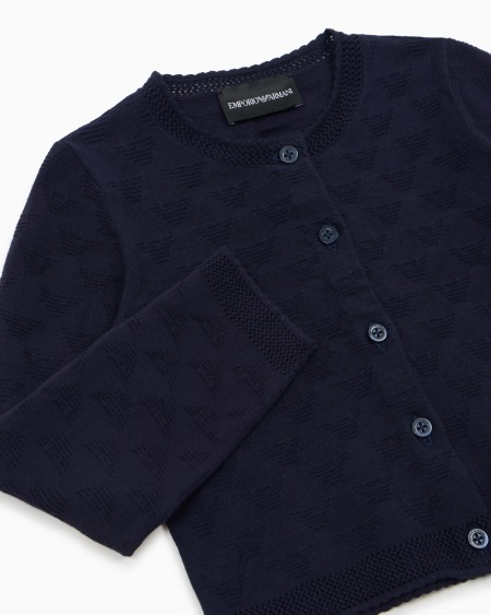 Armani Cárdigan De Punto Jacquard Con Motivo Integral De águila