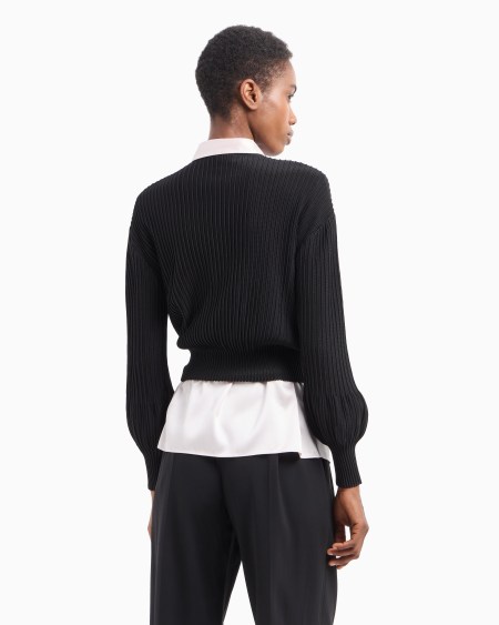 Armani Cárdigan De Tejido Ottoman Con Detalles Joya