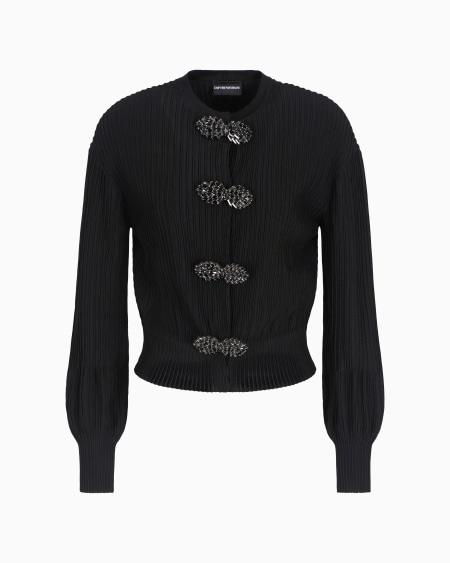 Armani Cárdigan de tejido ottoman con detalles joya